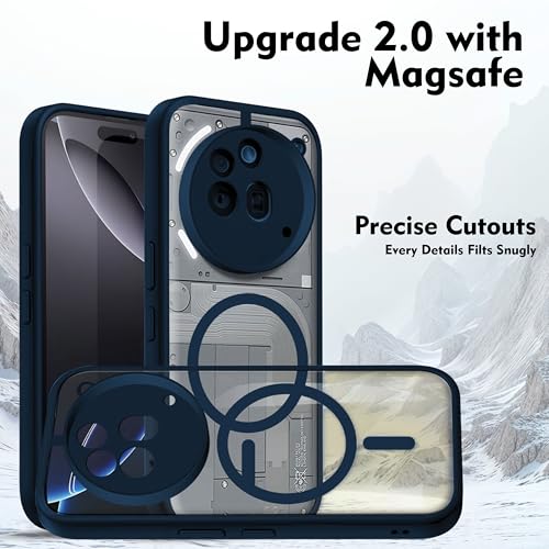 Image of V-TAN Back Cover for Nothing Phone 3A Pro | TPU | Transparent Crystal Clear Magnetic Case Compatible with Nothing 3A Pro | Camera Protective Shockproof Mobile Cover Design (Blue)