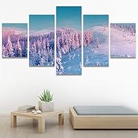 SIGNWIN 5 Panel Canvas Wall Art Modern Art Expressive Forest Multicolor Photography Romantics Scenic for Home Decorations Ready to Hang - 60