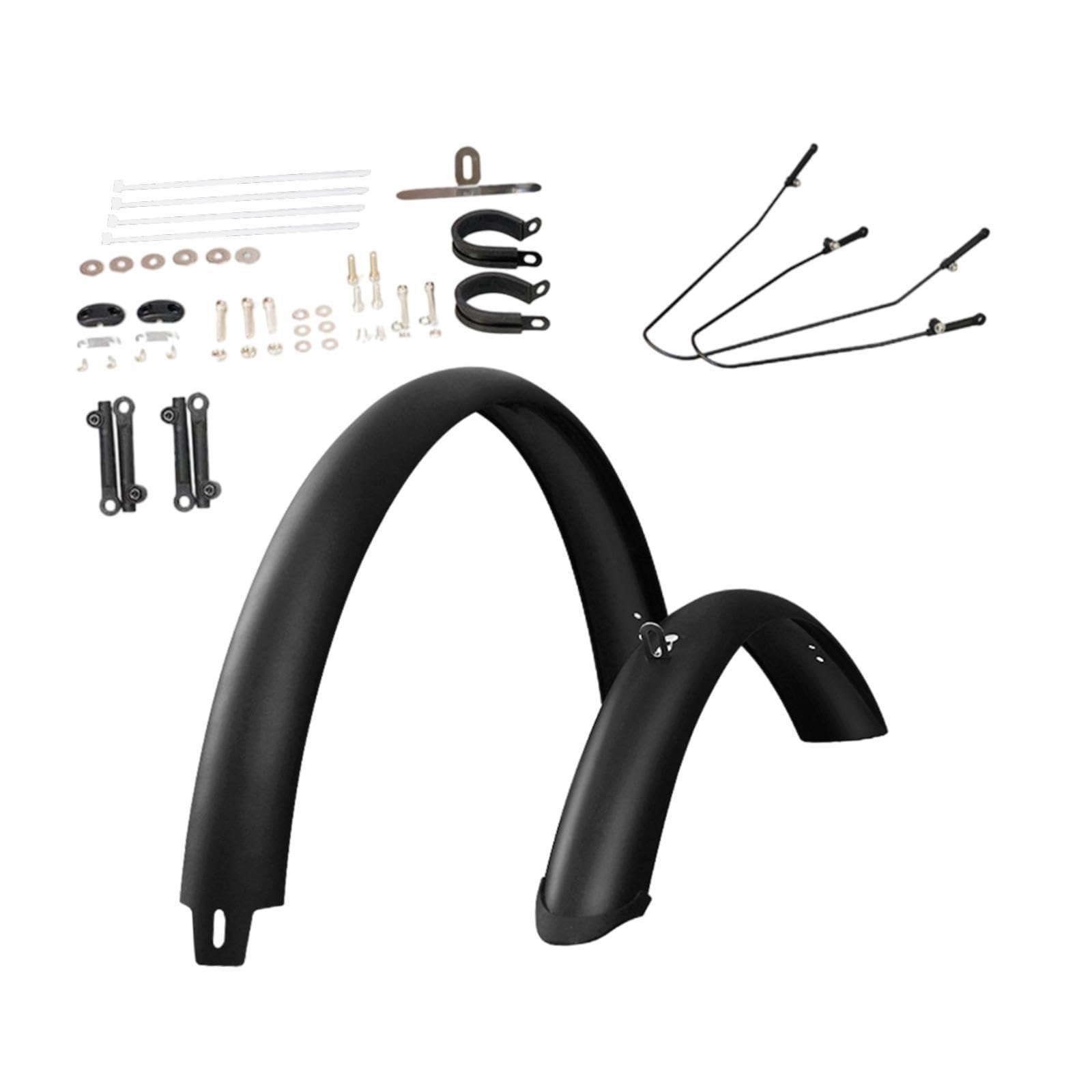 LOOM TREE® Mountain Bike Mudguards Replacement Thicken Widen Adjustable Bicycle Fenders for 27.5inch Bike | 1 Front Mud Guard 1 Rear Mud Guard 1 Set Mount Accessories-image-4