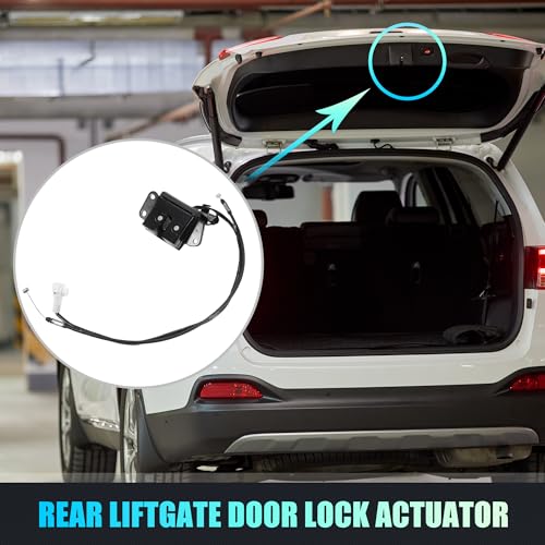 Image of X AUTOHAUX Replacement Rear Liftgate Door Lock Actuator with Cable for Toyota 4Runner 1996-2002 Tailgate Latch Assembly No.6935035020 Black Silver Tone