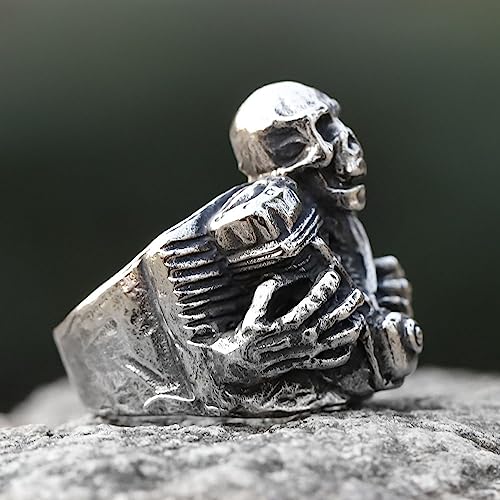 Image of 2023 Skull Ring Cool Evil Death Punk Rock Stainless Steel Rings Aly Style Jewelry