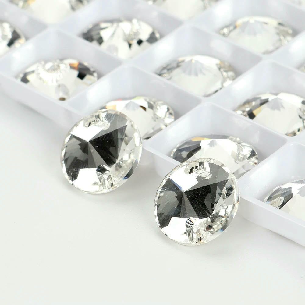 Piedras de cristal de costura con parte trasera plana para coser en prendas, bolsos y ropa - T221 Topacio ahumado claro - 84 piezas de 8 mm