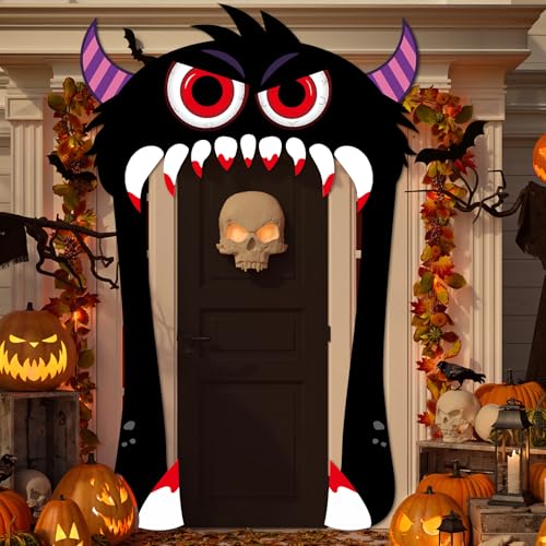 Bannière monstre d'Halloween suspendre accessoires de photomaton grand format rigide