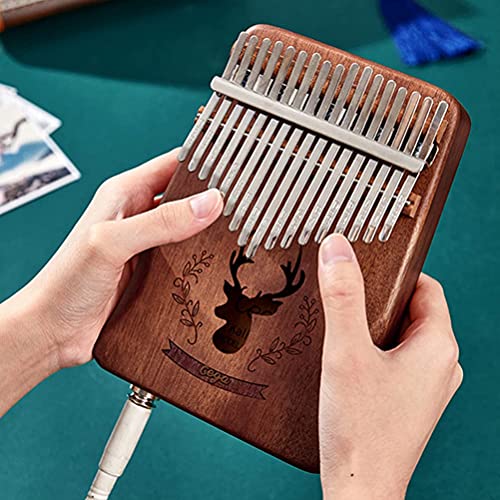 Generic 1 conjunto Kalimba de piano de dedo portátil de madeira com martelo de afinação, instrumento