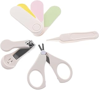 ERINGOGO 1 Juego Juego De Cortauñas Para Bebé Manicura De Uñas Herramienta De Cuidado De Las Uñas Herramienta Para El Cuidado De Las Uñas Del Bebé Kit De Recién Nacido Blanco El Plastico