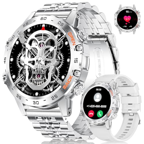 Montre connectée homme FOXBOX argentée étanche IP67 avec suivi fréquence cardiaque SpO2