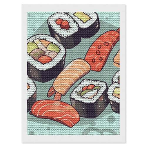 Kit de peinture diamant sushi BWQMNT broderie diamant DIY pour adultes