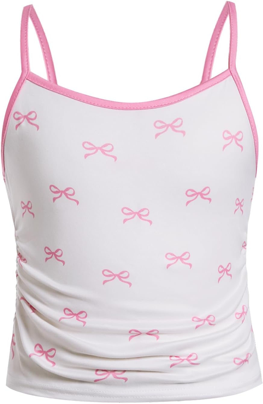 SweatyRocks Girl's Cherry Spaghetti Strap Camisole Cami Sleeveless Tank Top