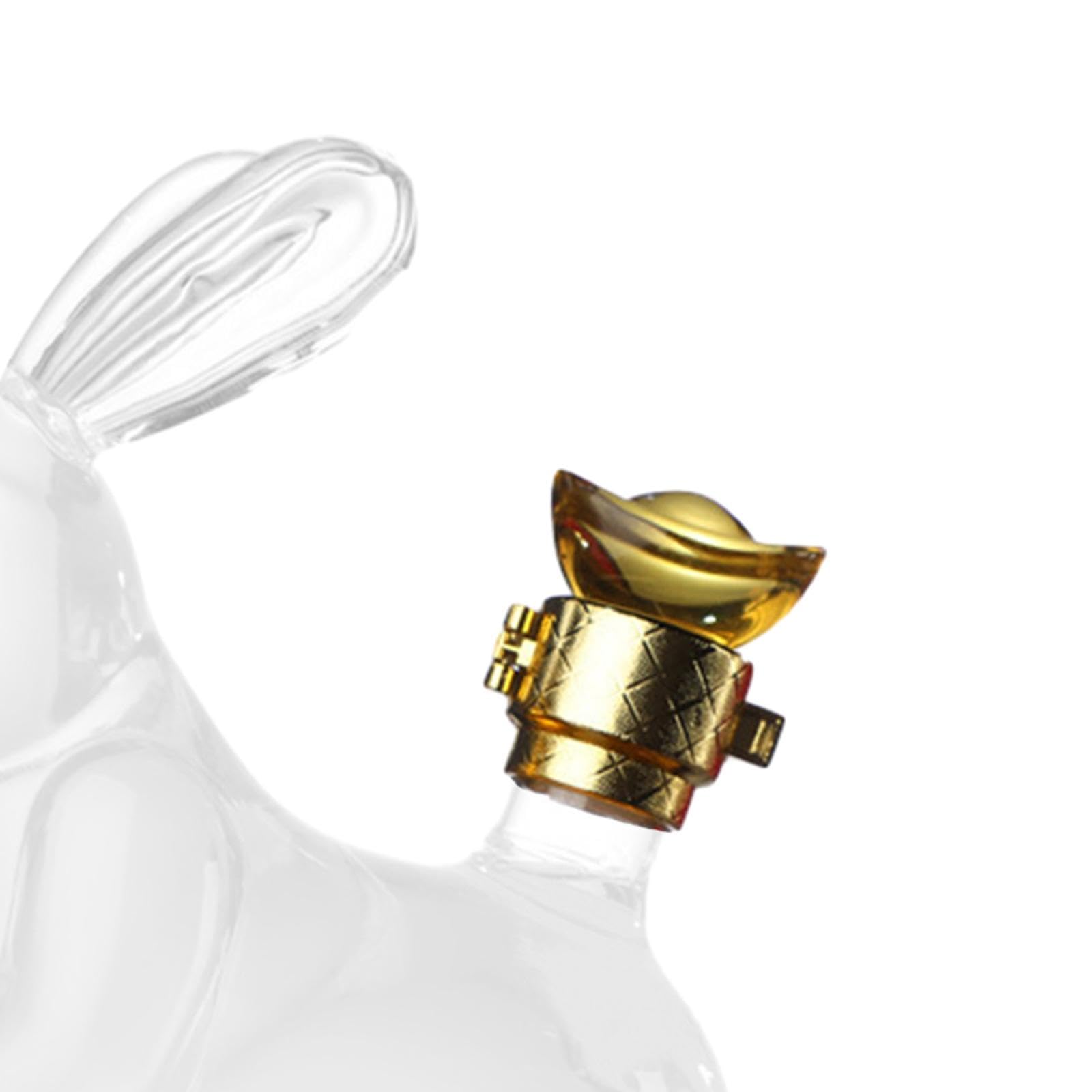 Fenteer 750ml Whisky Decanter Rabbit Shaped Wine Bottle Practical Drink Dispenser Multifunctional for Whisky Lovers Gifts Party Hotel