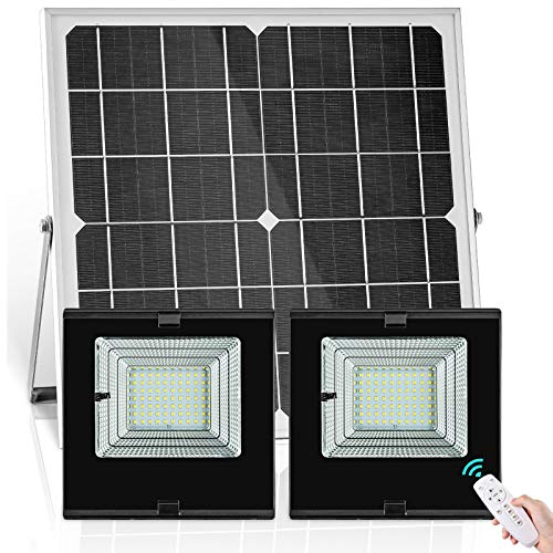 UPONUN Solar Flood Lights Outdoor Indoor Dual Head with Smart Remote Control 22W Solar Panel Dusk to Dawn Solar Powered Security Light for Shed Barn Path Pool Patio Sign Backyard UPONUN Solar Flood Lights Outdoor Indoor Dual Head with Smart Remote Control 22W Solar Panel Dusk to Dawn Solar Powered Security Light for Shed Barn Path Pool Patio Sign Backyard