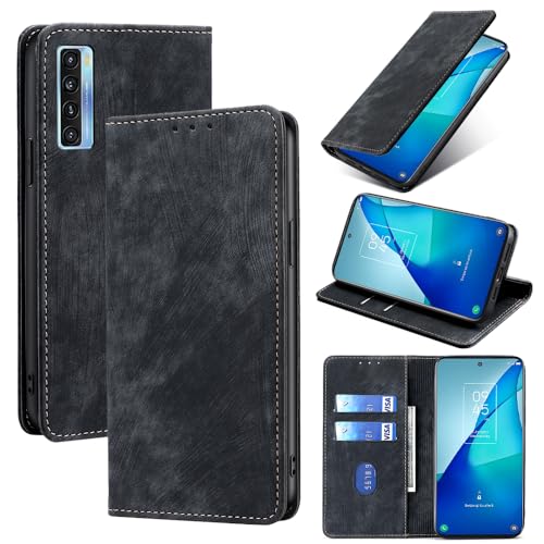 BELLA BEAR Estuche para Teléfono TCL 20S/20 5G/20L/20L Plus, Estuche Tipo Billetera, Estuche con Función de Soporte, Bloqueo RFID, Estuche para TCL 20S/20 5G/20L/20L Plus(Negro)