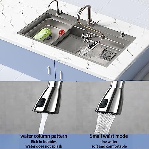 Évier de cuisine inox évier à poser avec panneau bois massif - 6