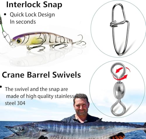 Set de 20 líderes de fluorocarbono para pesca miniatura 5