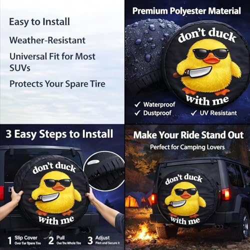 Image of Funny Spare Tire wheel cover 15inch for trailers Funny RV spare tire cover Wheel Protectors Weatherproof Wheel Covers Waterproof Universal Fit for camper rv travel Trailer Rv SUV Truck for dad husband