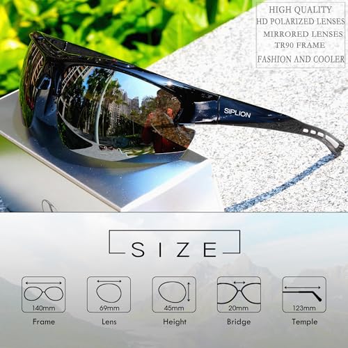SIPLION Men's Polarized Sunglasses Sports Glasses for Cycling Fishing Golf TR90 Superlight Frame3