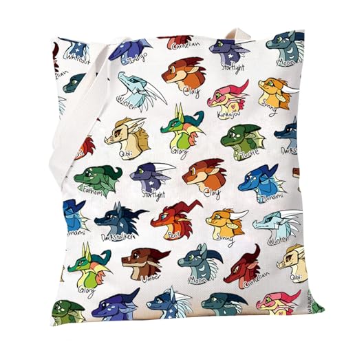 PXTIDY Dragon Tote Bag Novel Dragon Lover Gifts Fantasy Dragon Theme Party Favors Bag Book Lover Gifts