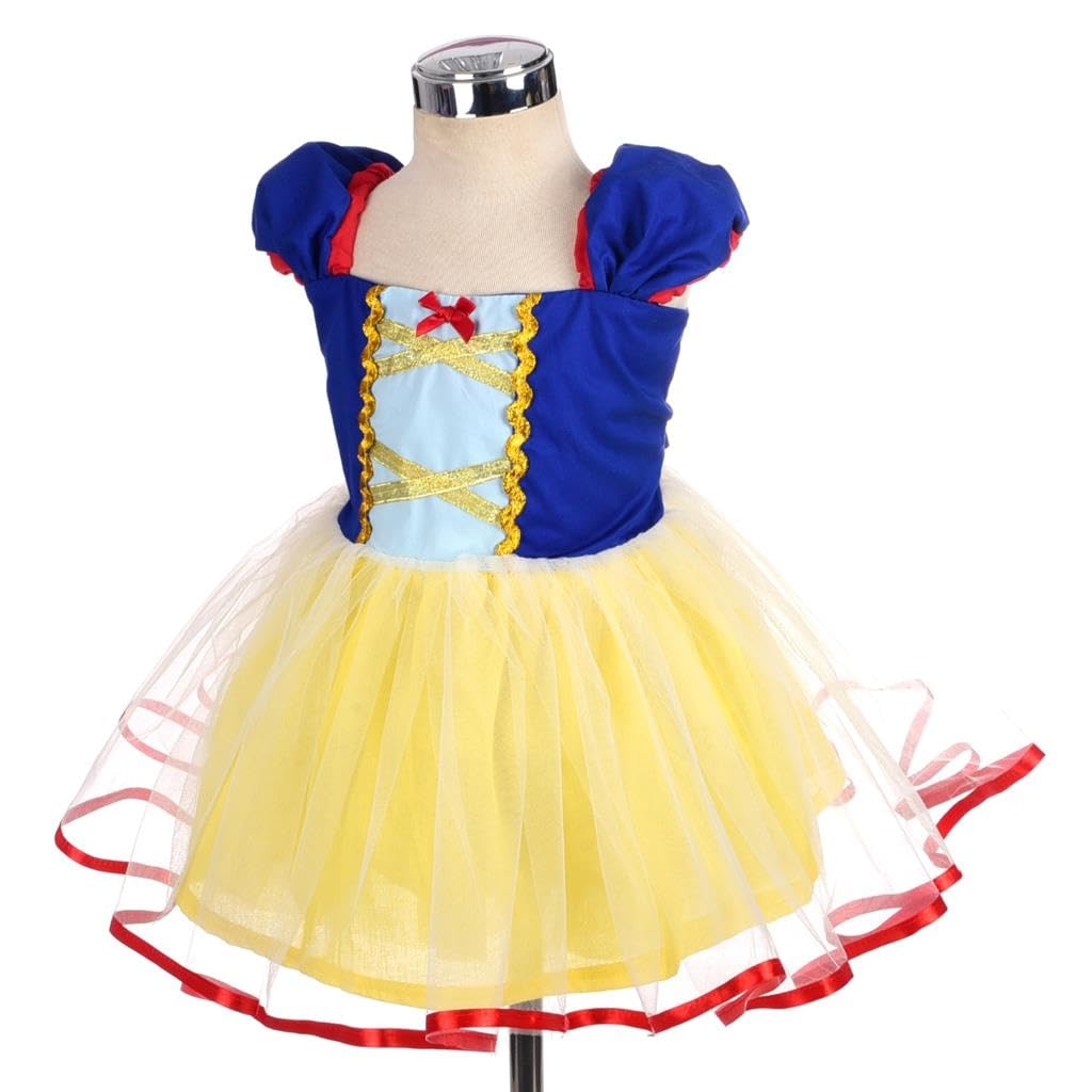 Lito Angels Petite Fille Princesse Blanche Neige Cendrillon Ariel Raiponce Costume Déguisement Robe Anniversaire Noël Fête Carnaval Cosplay Habillée - 4