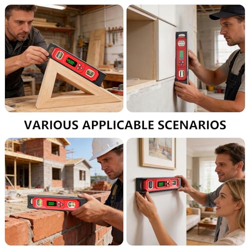 Rapporteur d'angle numérique 22,9 cm avec inclinomètre LED de chantier - 8
