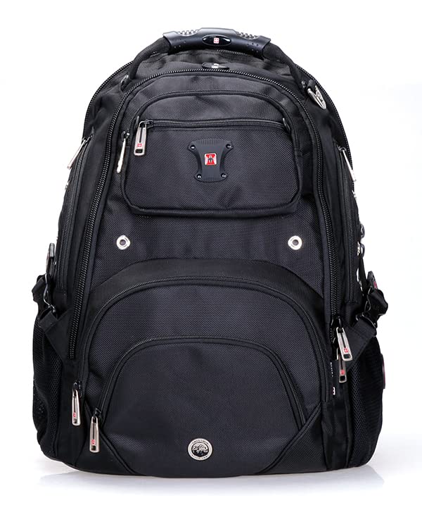 SWISSWIN Swiss Waterproof Business Backpack Travel Backpack College School Backpack Casual Daypack Daily Shoulder Bag SW9903 Black 16
