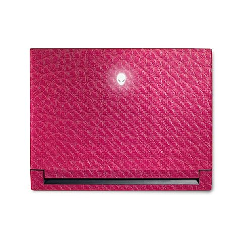 Image of MightySkins Carbon Fiber Skin Compatible With Alienware M18 R1 (2023) Full Wrap Kit - Pink Pleather | Protective, Durable Textured Carbon Fiber Finish | Easy To Apply & Change Styles | Made in the USA