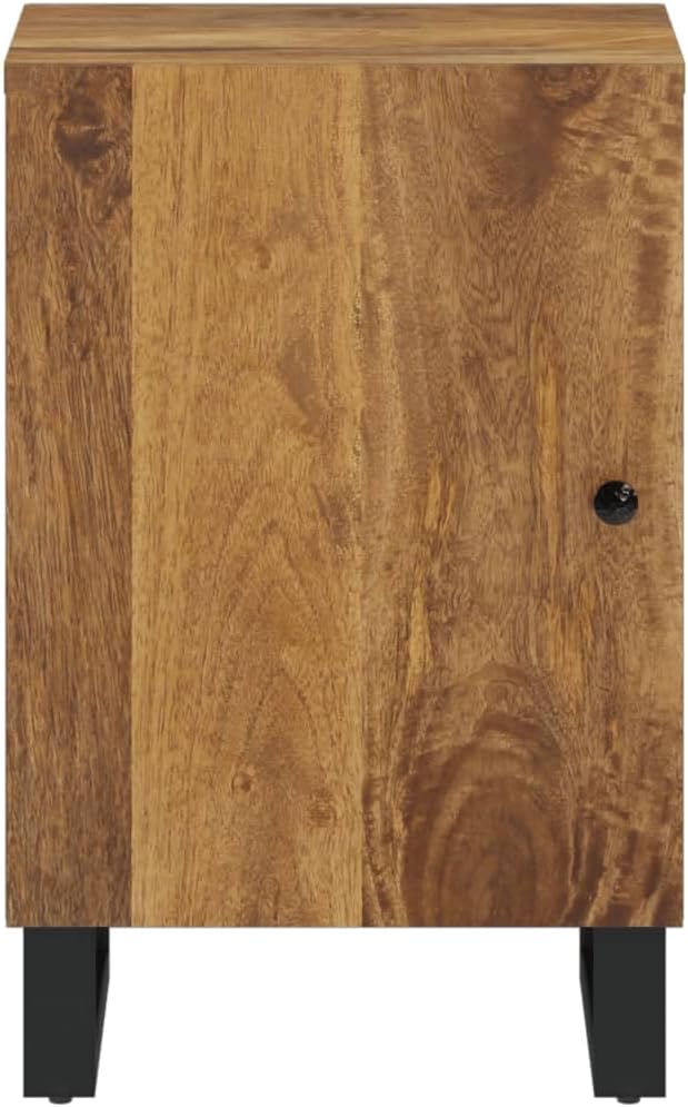 Bathroom Cabinet Honey Brown Solid Mango Wood with Iron Frame, 13x15x23 Inch Storage Cabinet for Bathroom Vanity Combo, Farmhouse Bathroom Furniture Set with Adjustable Armrests