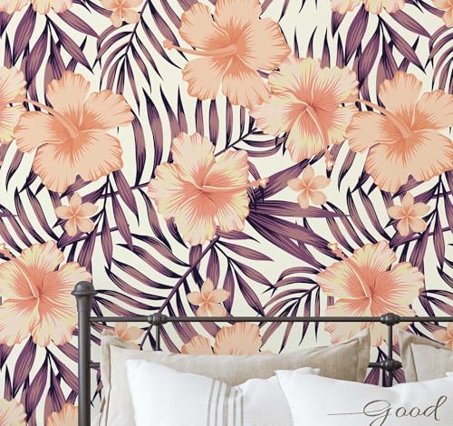 Papier peint floral pour rénover facilement un mur sans colle