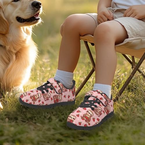 Kids Sneakers Running Tennis Athletic Shoes for Boys&Girls (Little Kid/Big Kid) Sloth Strawberry Pattern3