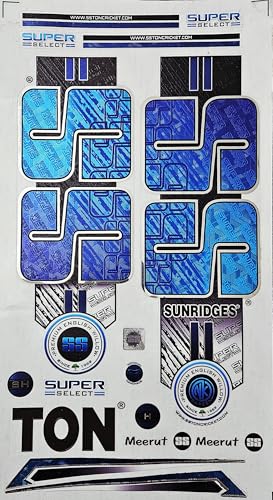 Image of Cottontail Cricket Bat Sticker | 4D SPRT English Willow Sports Fiber Tape Embossed Accessories | Blue