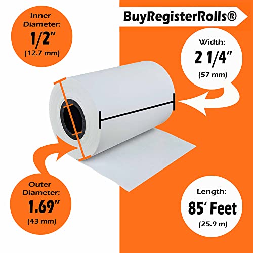 (5 Rolls) 2 1/4 x 85 Thermal Paper Receipt Rolls 2.25 x 85 ft, POS/Cash Register, Fits All Credit Card Terminals, Verifone VX510 VX570 FD50 T4220 - Image 4