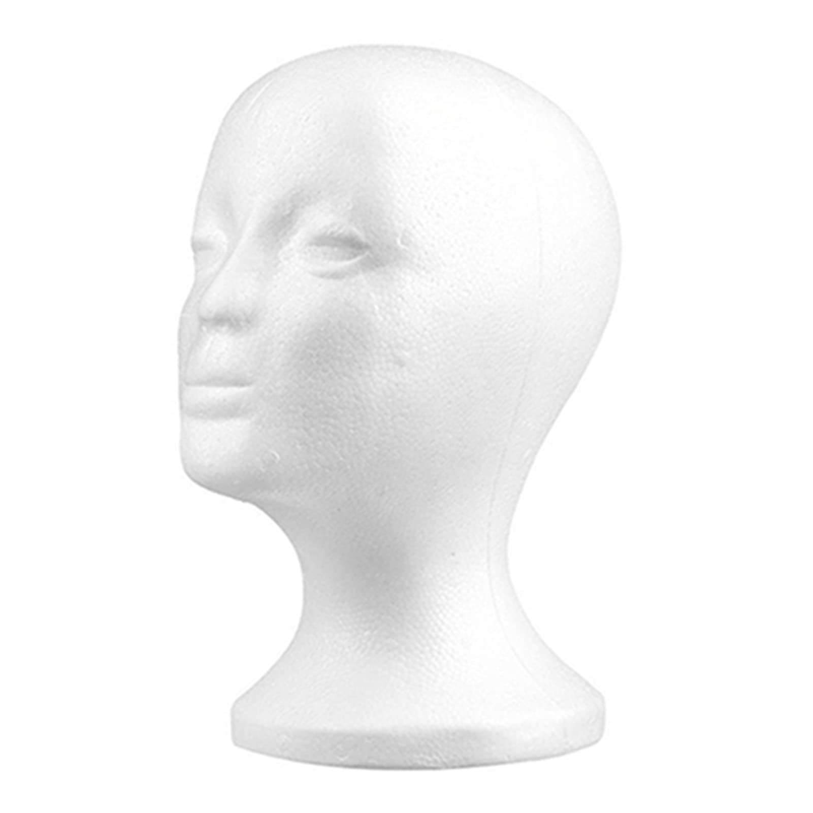 Altsuceser Female Foam Model Head Display Stand, Mannequin Head Display Jewelry Wig Hat glasses, Displays Stand for Hair Design White