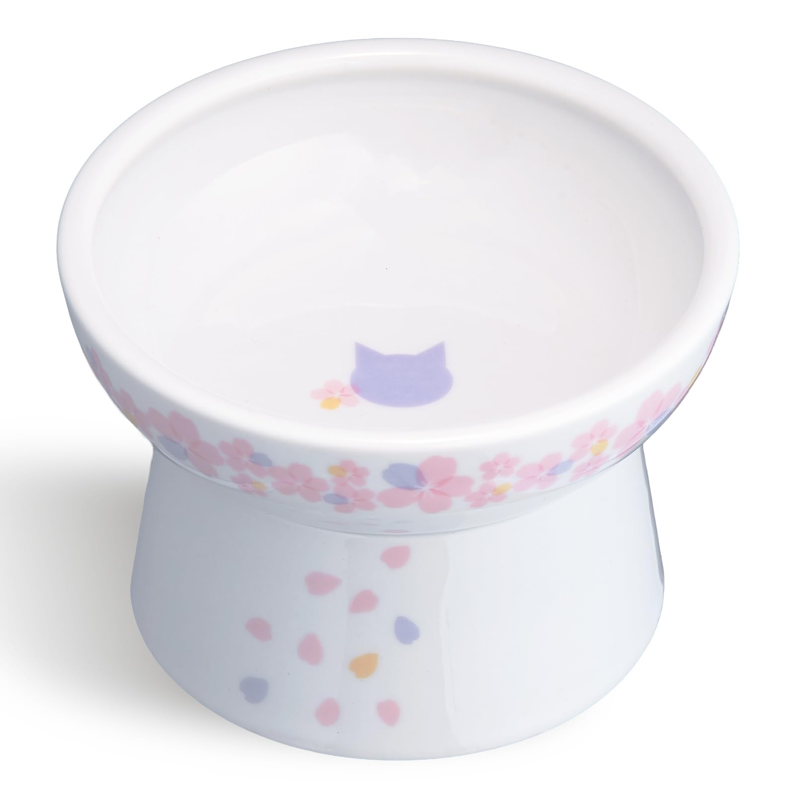 Amazon | 猫壱 猫用 食器 脚付フードボウル レギュラー 桜カラー