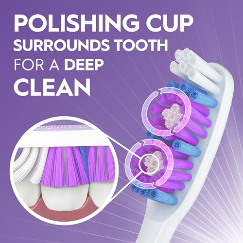 Oral-B 3D White Manual Toothbrush, 4-Pack, Stain Eraser, Soft Bristle Brushes, Adult Teeth Whitening, Daily Plaque Removal, Built-in Tongue Scraper Cheek Cleaner, Travel Size Toiletries - Image 5