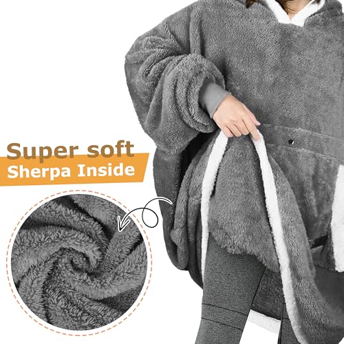 Image of Catalonia Oversized Hoodie Blanket Sweatshirt, Comfortable Sherpa Giant Pullover with Large Front Pocket for Adults Men Women Teenagers Wife Girlfriend