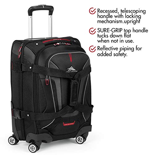 High Sierra AT7 Softside Luggage with Spinner Wheels, Black, Carry-On 22-Inch
