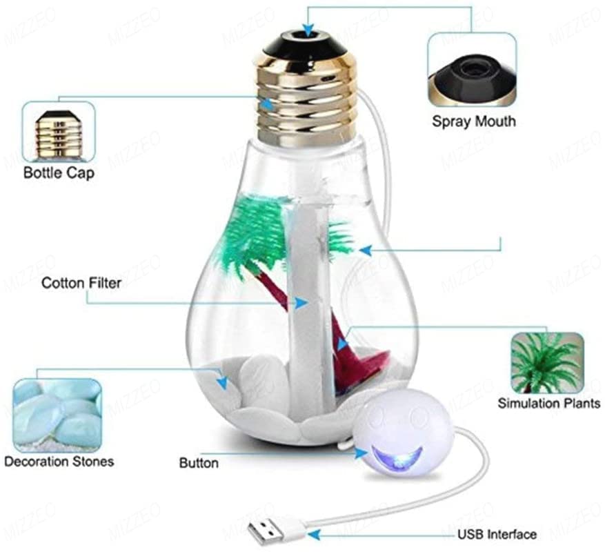 Image of Smart Bulb Automatic Spray Humidifier Sanitizer Air freshener Seven Color Led, Night Light Diffuser Air Purifier for Home Office & CAR, Oil Diffuser Cool Mist Bulb,Room freshner,Shut-On /Off