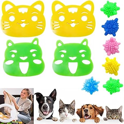 Kiwochy Pet Hair Remover Catcher+ Washing Balls for Laundry Clothes Hair Remover for Laundry Hair Catcher Reusable Washing Machine Lint Remover Hair Removal Laundry Ball for Washer Dryer Cover