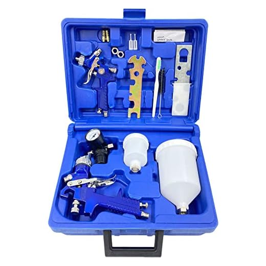 HVLP Air Gravity Spray Gun Set, 2Pcs Sprayer Paint Gun with 0.8mm 150ml&1.4mm 600ml Automotive Paint Gun with Locking Air Pressure Regulator Gauge Air Spray Gun for Furniture, Car, Fence
