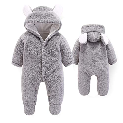 Ceguimos - Traje de Nieve Mameluco con Capucha Cálido Monos - Bebé Niños Niñas, Gris, 3-6 Años