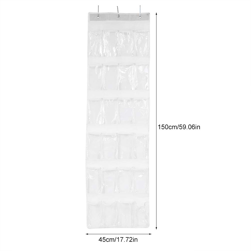 Organizador de zapatos colgante con 24 bolsillos, bolsa de almacenamiento plegable transparente para pantuflas y sandalias, organizador de zapatos sobre la puerta