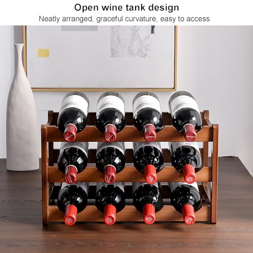 Soporte para botellas de vino de bambú 16 botellas 4 niveles miniatura 5