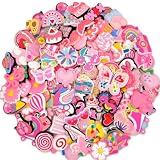 30,50,100 Pcs Random Pink Croc Charms for Girls Women, Cute Shoe Decoration Accessories Pins, Fun Mystery Bulk Gift Box for Clog Sandals, Birthday Party Favors (30 Pcs)