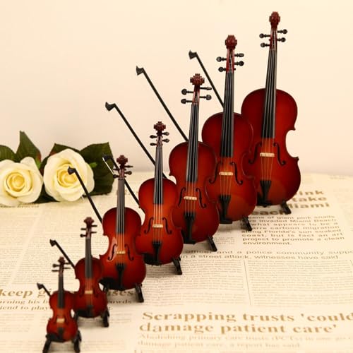 Tiny Violin with Sound, Mini Violin That Plays Sad Music, World Smallest Miniature Violin for Your Sob Story, Tiny Violin with Bow and Violin Case (6 cm)