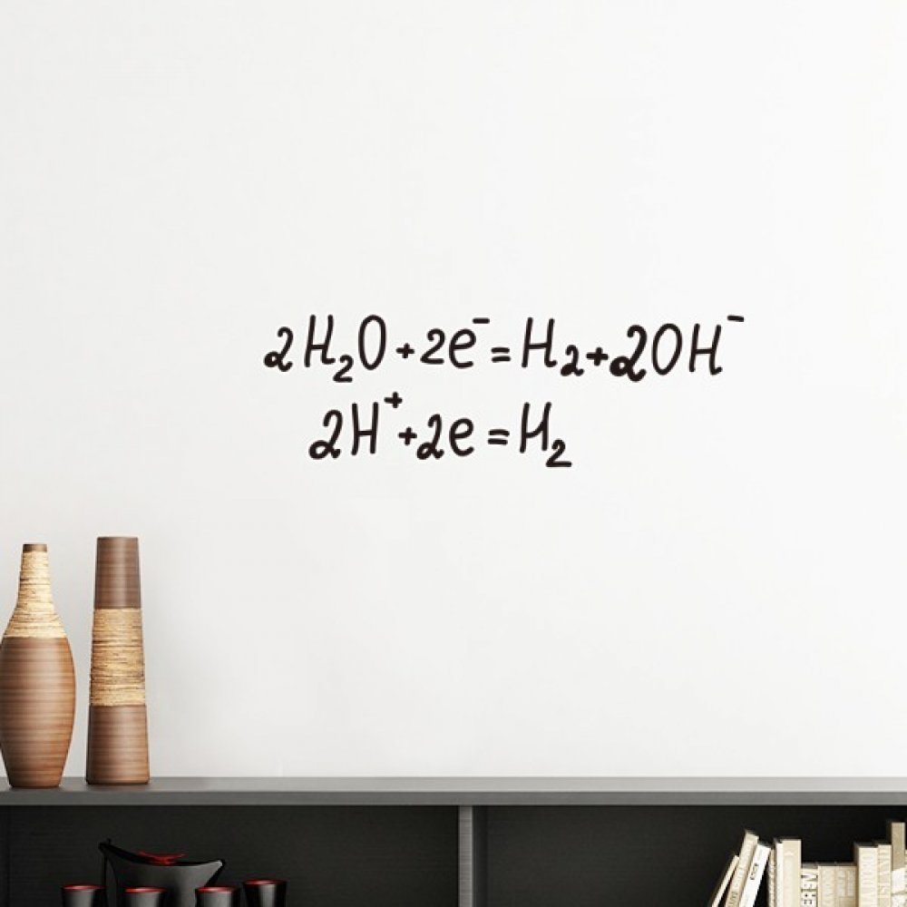 Sticker chimie électrolyse blanc 60cm pour créer un coin bureau inspirant