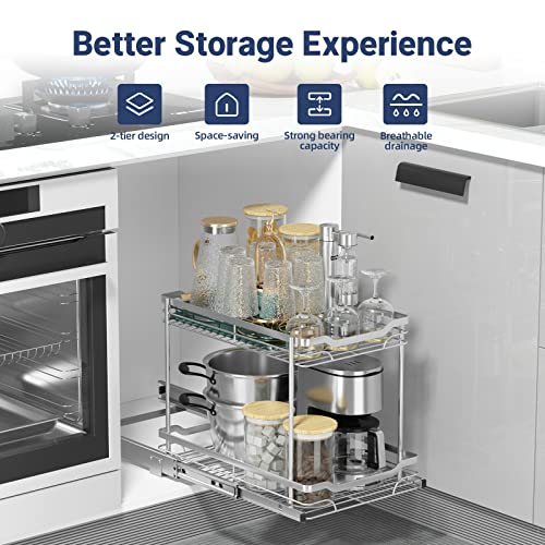 Amazer Two-Tier Metal Pull Out Cabinet Organizer #TOP28