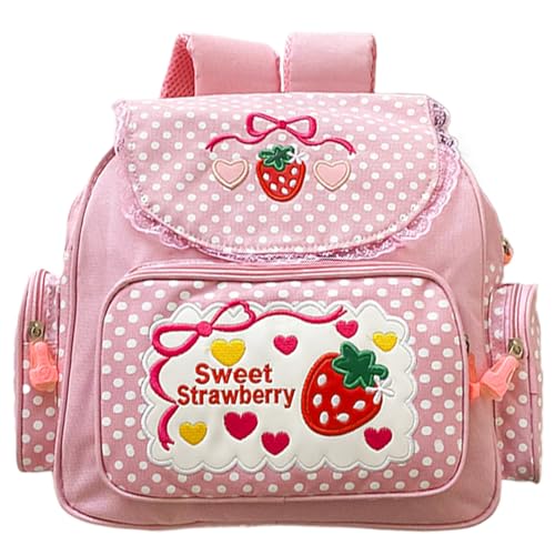 Sac à dos imperméable fraise pour filles style JK kawaii