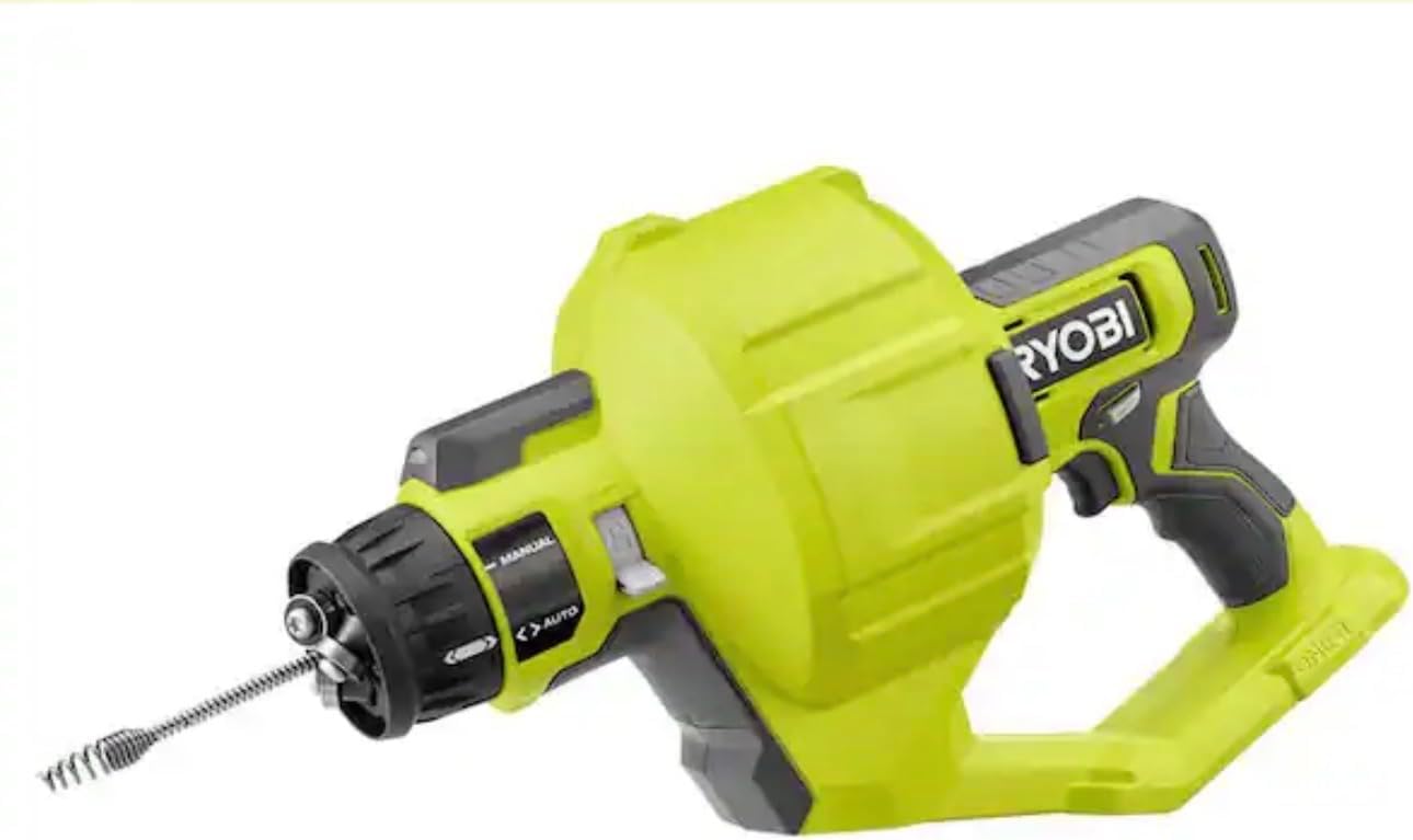 ONE+ 18V Cordless Drain Auger with 25 ft Cable, LED Light, Auto Feed/Retract, Cable Lock, Enclosed Drum (Tool Only)