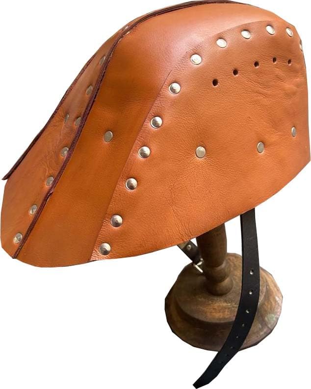 by Handmade Medieval Fight Club British Tanker Leather Helmet A Rare published Item Replica German(MNDJ634HD)