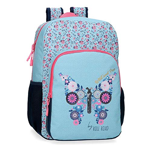 Roll Road Wild and Free Mochila Escolar Azul 30x40x13 cms Poliéster 15.6L