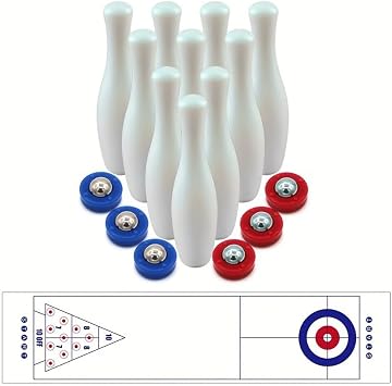 Family Friendly Shuffleboard Bowling Game Tabletop Interactive Fun for All Ages