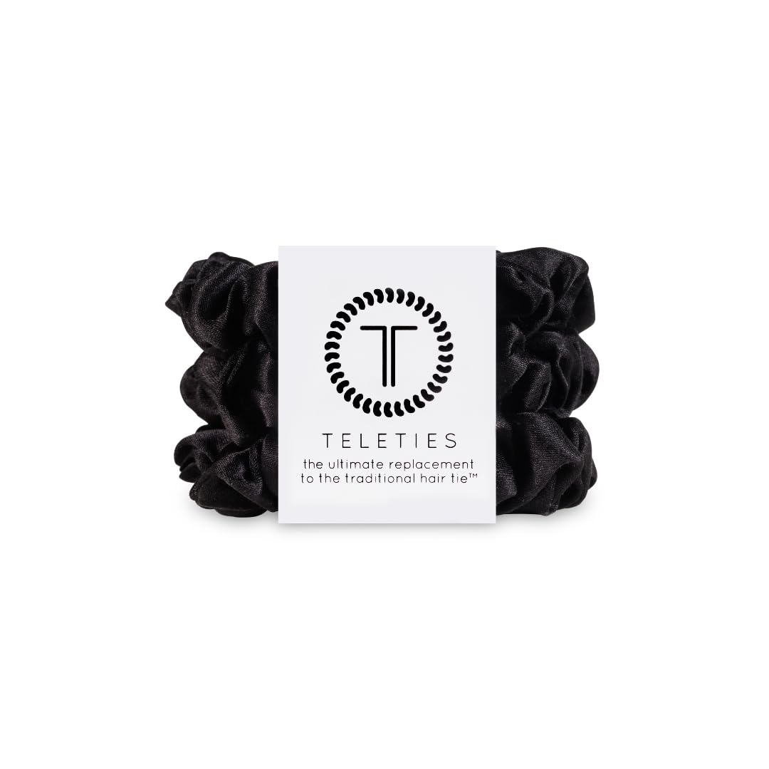 TELETIES - Small Scrunchie - 100% Natural Silk Hair Scrunchie - Soft & Gentle on Hair - Prevents Breakage & Damage - Safe for Sleep - Ideal for